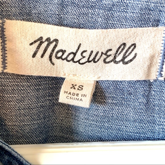 MADEWELL Chambray Lace Up Pull On Top—SZ. XS - Picture 9 of 14